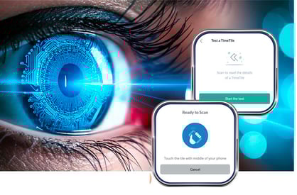 A business owner looking at TimeTiles™ scan
