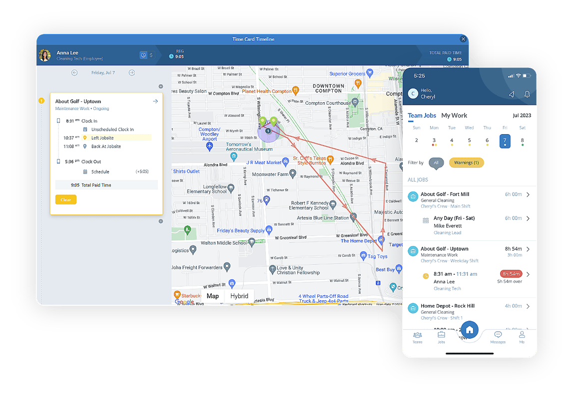 The best gps time clock tracking app chronotek pro