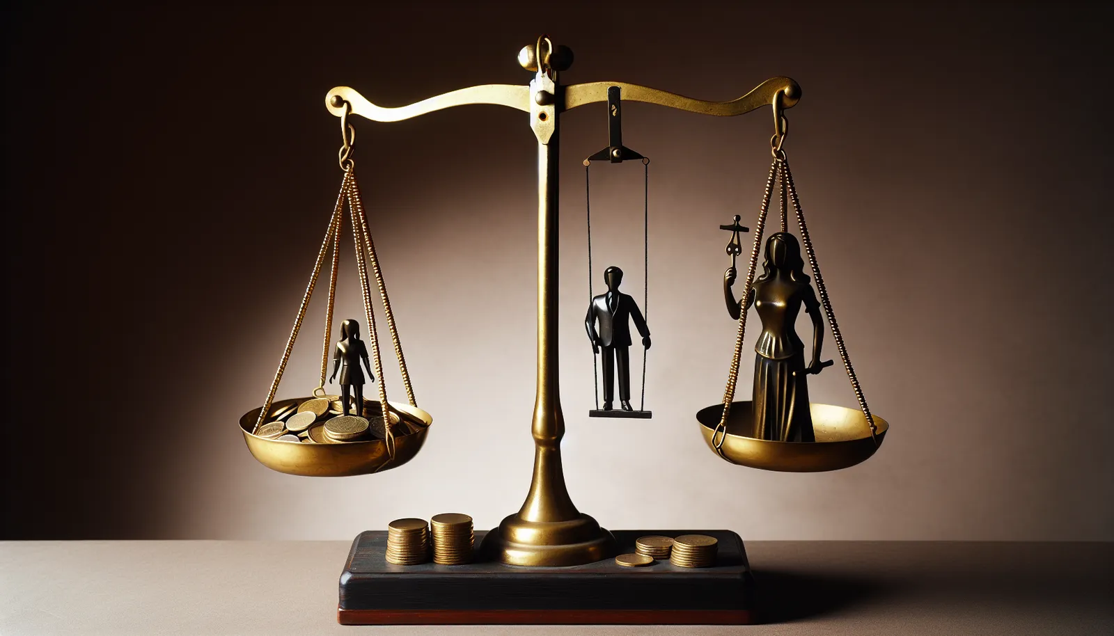 Illustration of a scale representing control in the employer-employee relationship