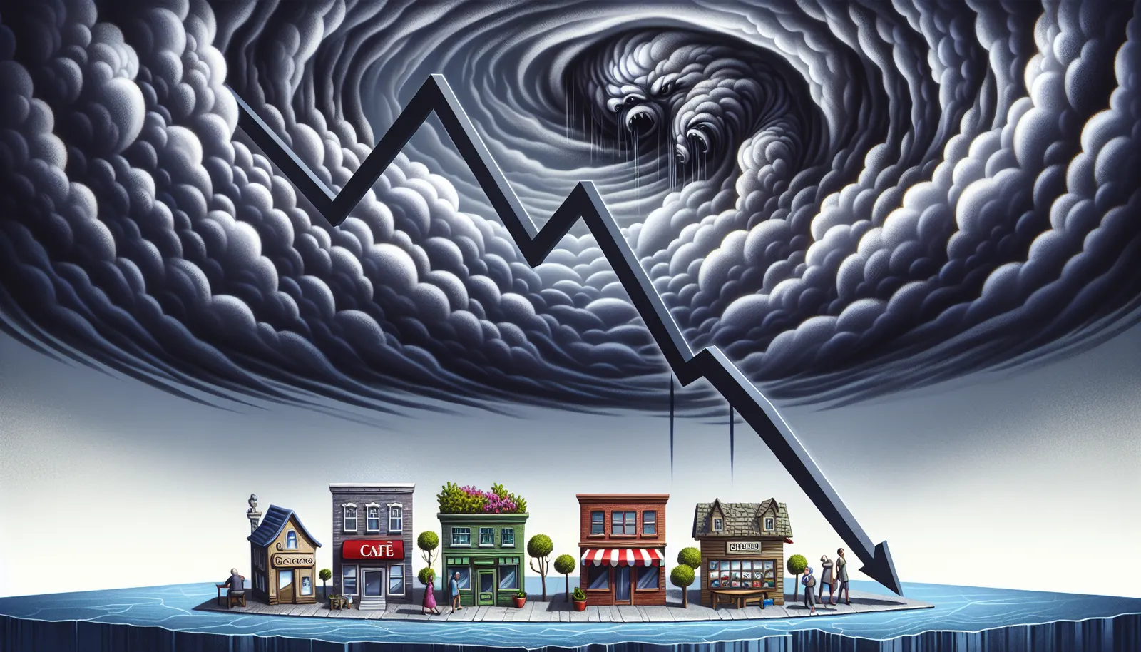 An illustration depicting the concept of economic downturns and their impact on businesses, emphasizing the importance of recession proof strategies.