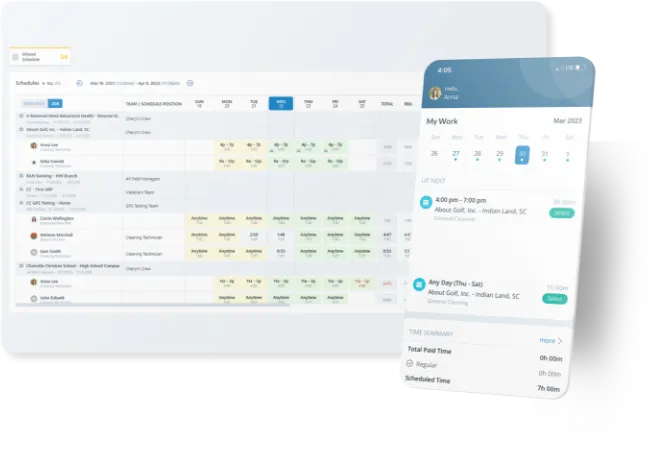 Chronotek Pro's timekeeping system has advanced schedule views to monitor employee hours scheduled