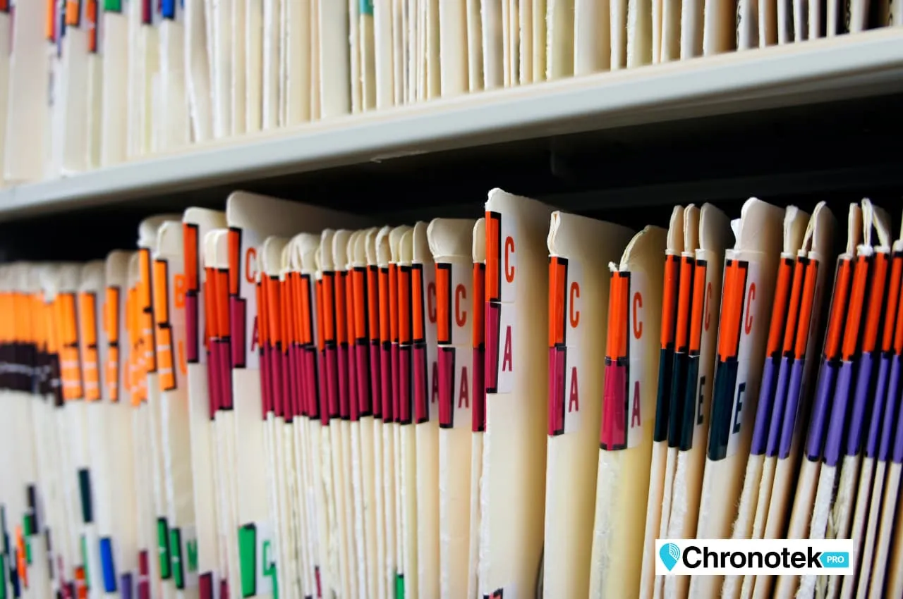 Files of accurate time card records showing how many hours employees worked