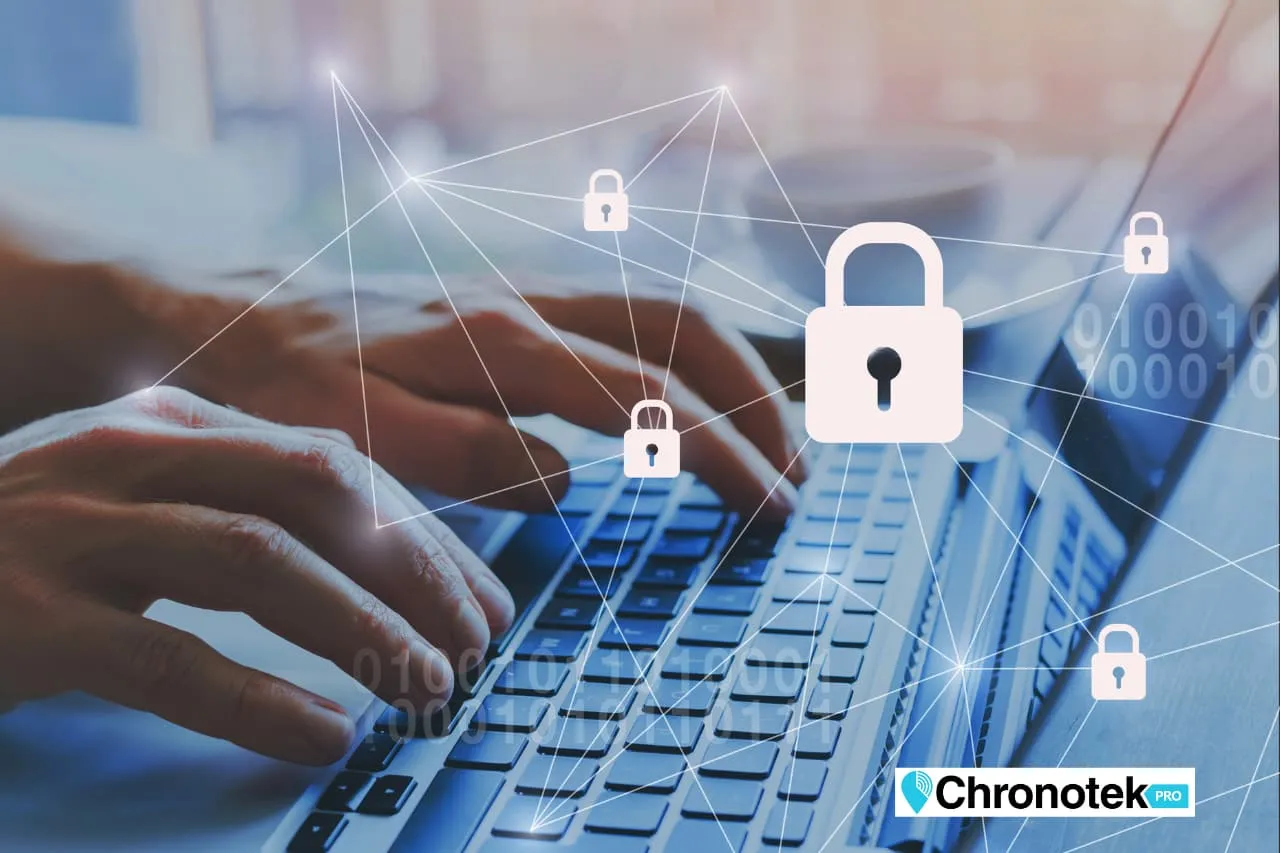 An image showing a secure employee time tracking system to address data security and privacy concerns.