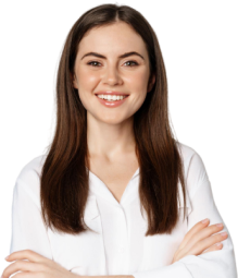 close up confident corporate woman professional entrepreneur smiling cross arms chest smiling enthusiastic standing