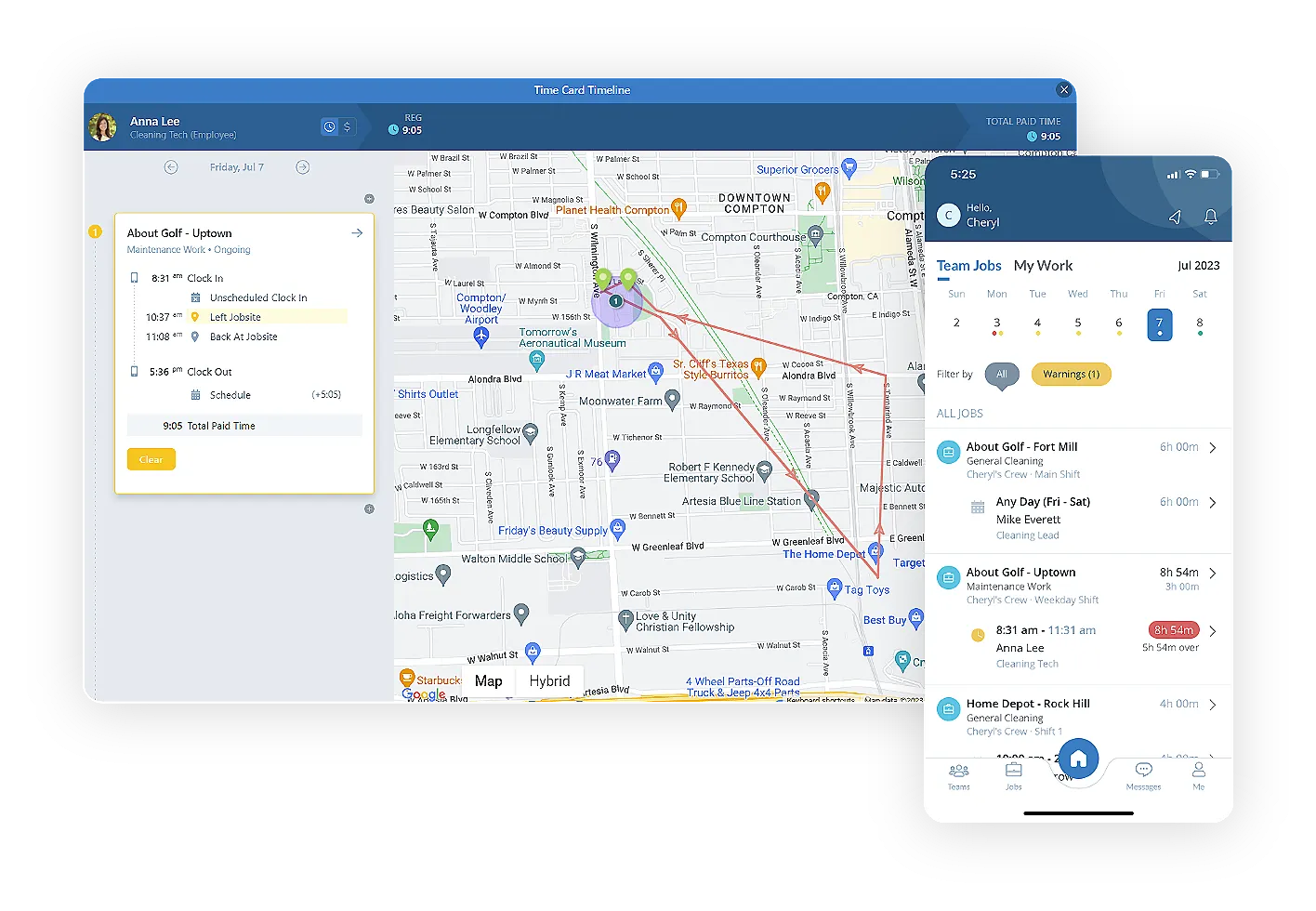 GPS time tracking app system