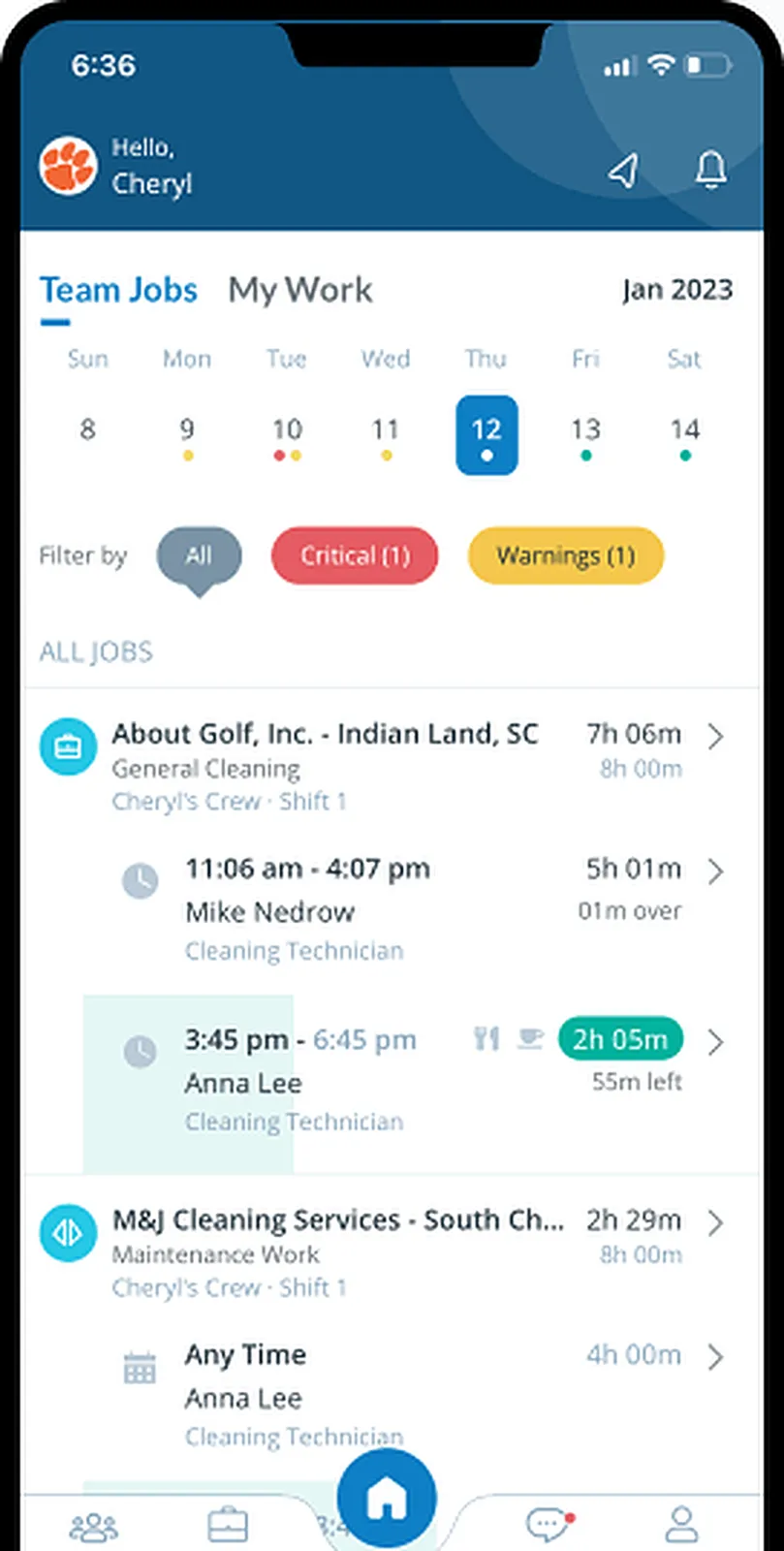 Chronotek Pro mobile app screen