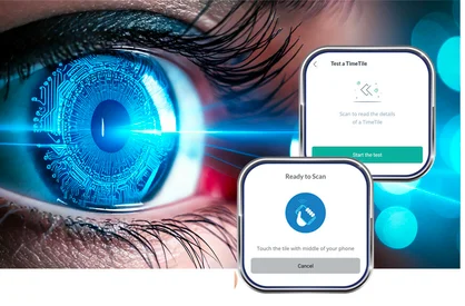 A business owner looking at TimeTiles™ scan